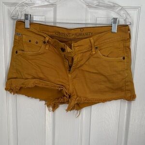 Citizens of Humanity Women's Mustard Jean Shorts